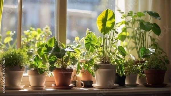 Fototapeta flowers in the window