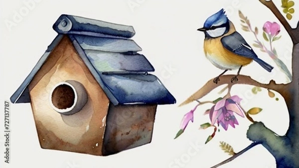 Fototapeta bird house on a branch