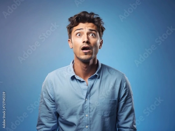 Obraz Deep Blue Shock: Man's Expression