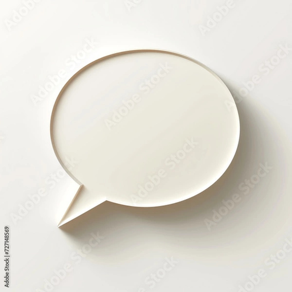 Fototapeta 3D speech blurb with realistic shadows on white background