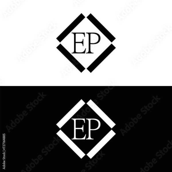 Fototapeta EP logo. E P design. White EP letter. EP, E P letter logo design. Initial letter EP linked circle uppercase monogram logo. E P letter logo vector design. top logo, Most Recent, Featured,