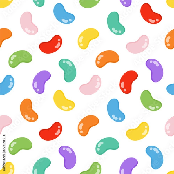 Obraz Seamless pattern with colorful jelly beans