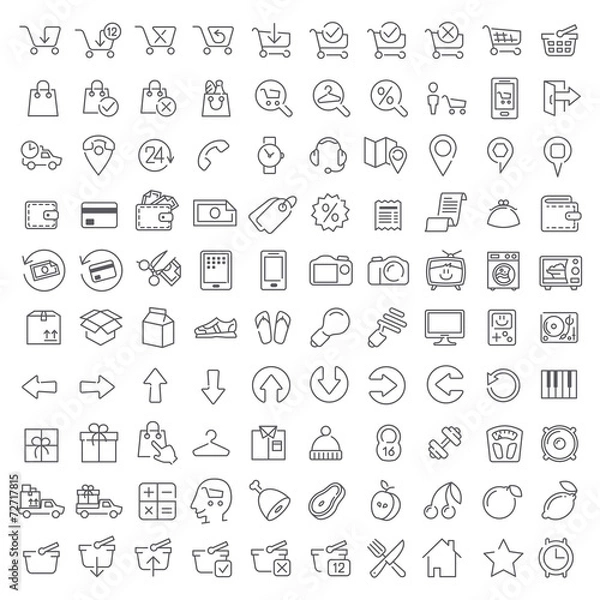 Obraz One hundred icons set