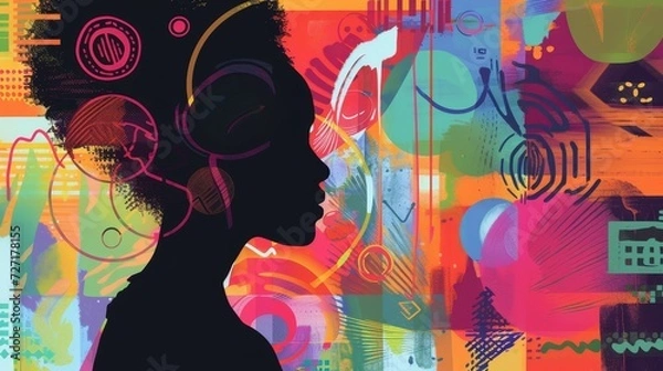 Fototapeta The Digital Tapestry: African American Influence in Wireless Signage