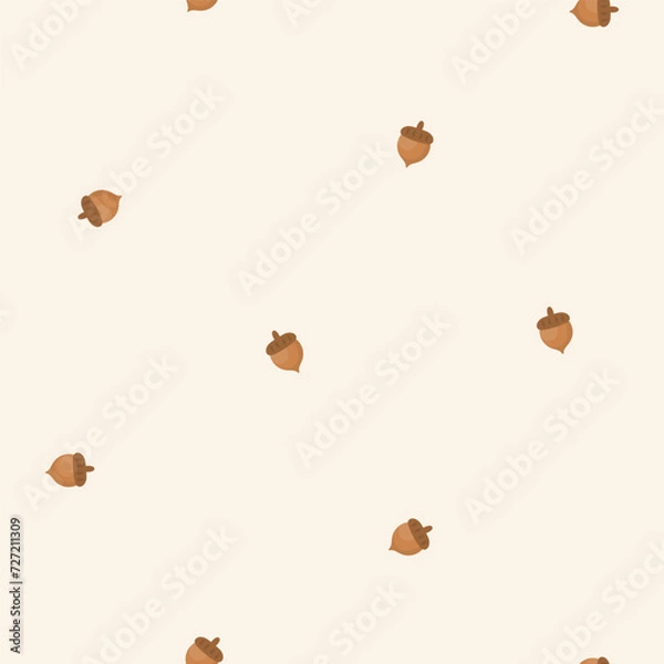Obraz Seamless pattern with cute acorns