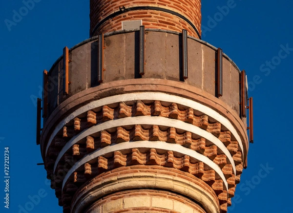 Fototapeta Ankara, Turkey-January 22, 2024: Close-up of the minaret of Hacı Bayram Veli Mosque, one of the examples of Ottoman Turkish Architecture.