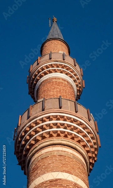 Fototapeta Ankara, Turkey-January 22, 2024: Close-up of the minaret of Hacı Bayram Veli Mosque, one of the examples of Ottoman Turkish Architecture.