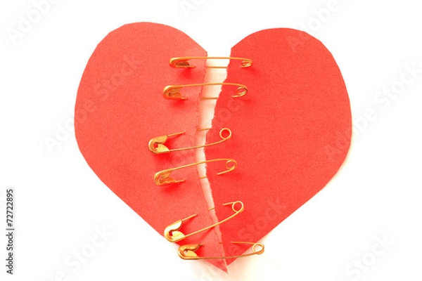 Obraz Red paper heart torn