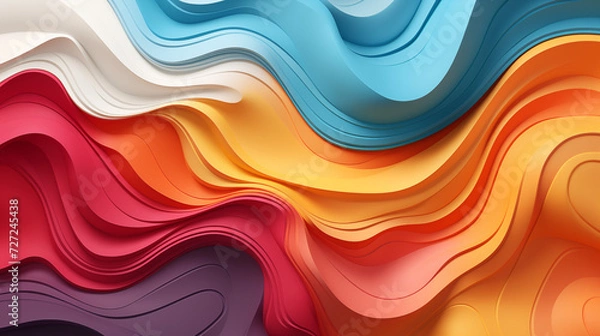 Fototapeta Illustration waves background colorful