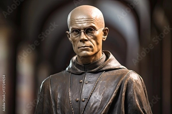 Obraz Saint Maximilian Kolbe bronze statue.