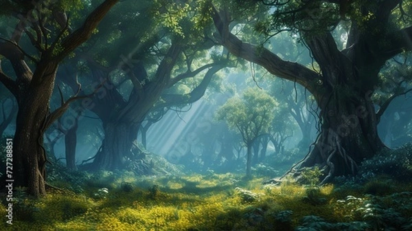 Fototapeta Beautiful Fairytale Enchanted Forest - Magical Realm

