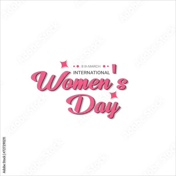 Fototapeta women's day free vector 3d editable text effect template design
