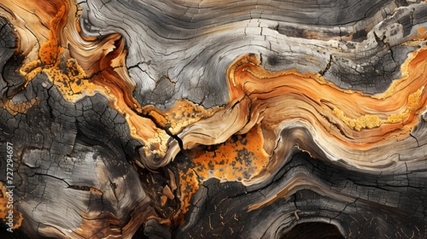 Fototapeta Close Up of a Tree Trunk With Brown and Black Pattern