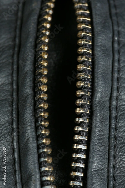 Obraz Zipper on clothes close up