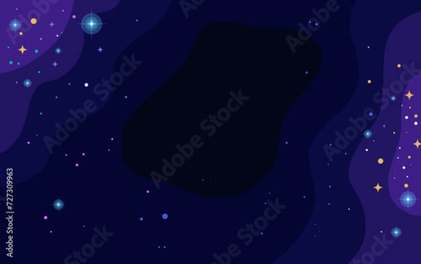 Obraz Vector space background . Cute flat style template with Stars in Outer space