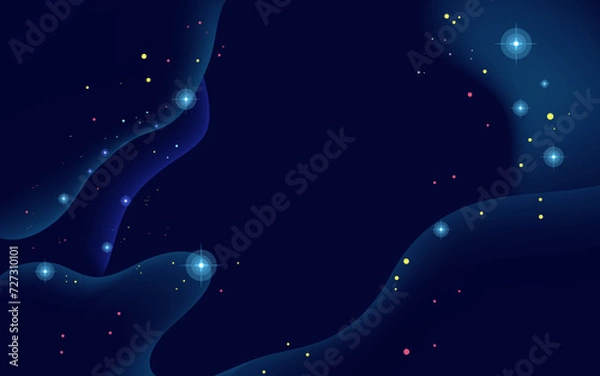 Obraz Vector space background . Cute flat style template with Stars in Outer space