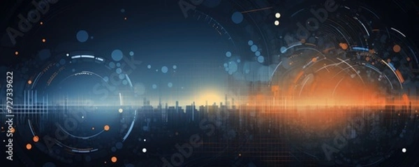 Fototapeta Abstract colorful technology wallpaper, banner panorama. Generative ai.