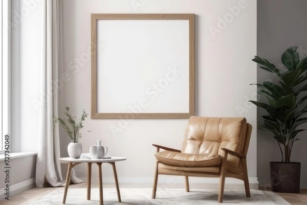Fototapeta Artistic Atmosphere Stylish Furnishings in a Creative Gallery Space, Home Exhibition Vibes