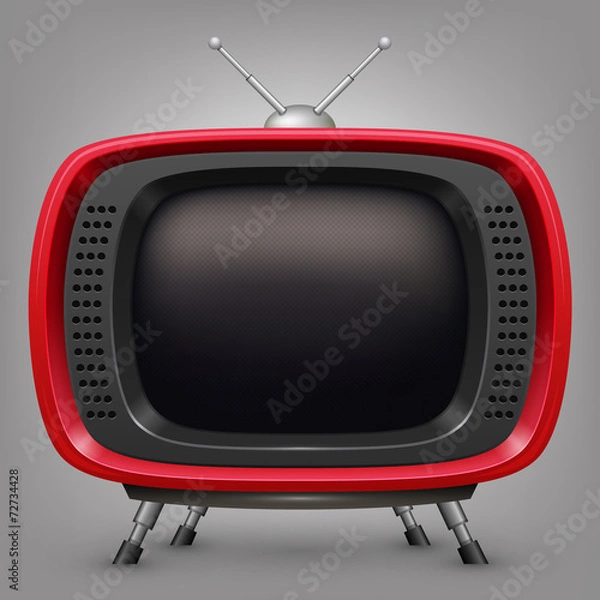 Obraz Retro czerwony telewizor