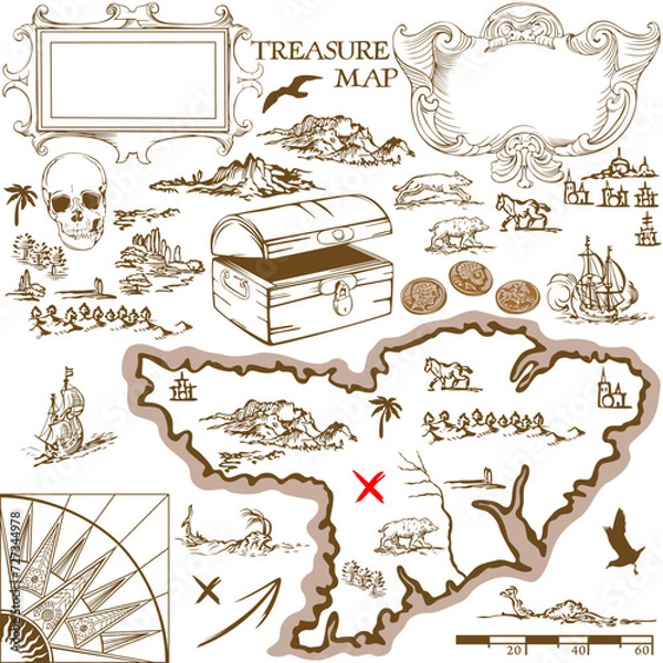 Fototapeta Map Legend Symbols