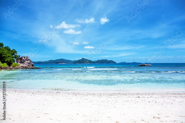 Fototapeta Source d'Argent Beach, Island La Digue, Republic of Seychelles, Africa.