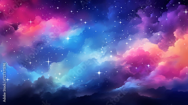 Obraz Gradient abstract stars background, starry night sky