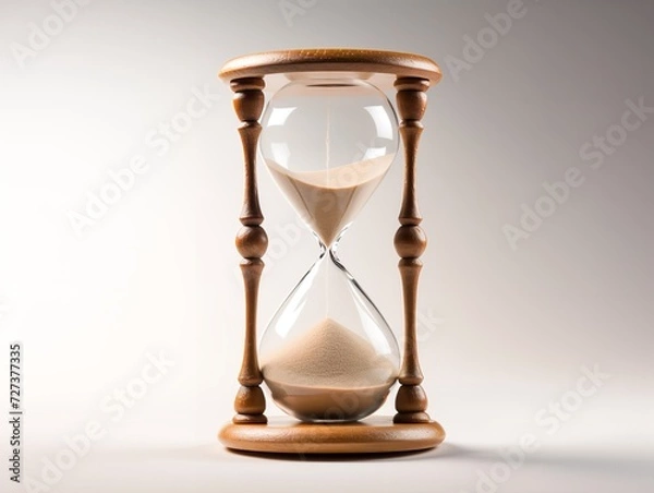 Fototapeta Hourglass Turning Over New Beginnings Isolated on White Background AI Generated
