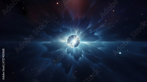 Fototapeta Cosmic illustration showing vibrant cosmic background
