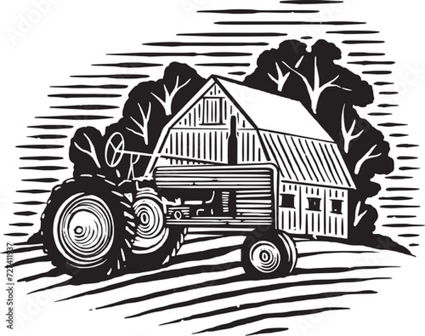 Obraz FarmTractorAndBarnIcon