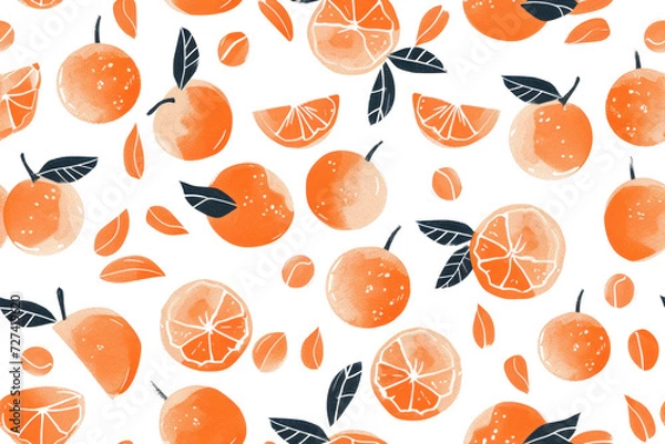 Obraz Pastel Fruit Pattern on Transparent Background