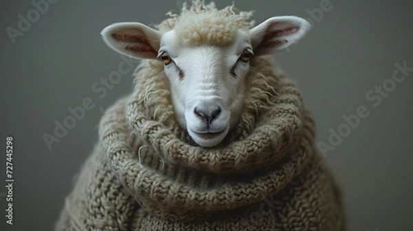 Obraz a sheep in a wool sweater