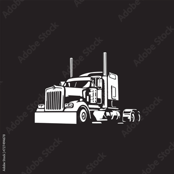 Obraz truck on the road, black background