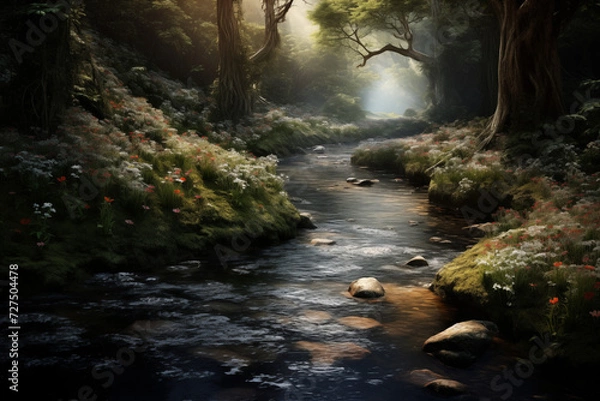 Obraz river in the forest