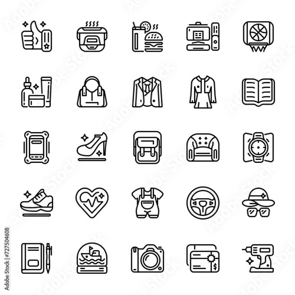 Obraz Shopping category icon pixel perfect 2px line, size 64x64. Ready to be used for web, mobile or print design purposes and others.