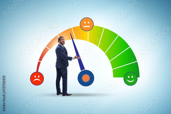 Obraz Satisfaction meter in customer opinion concept