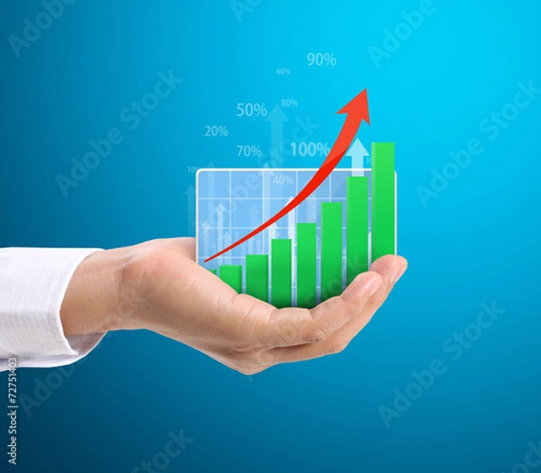 Fototapeta Graph in the hand
