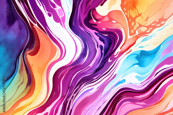 Fototapeta Closeup of abstract watercolor paint background. Generative AI (생성형 AI)