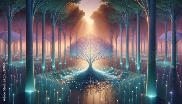 Obraz Tranquil Neural Network: Harmony of Nature and Technology