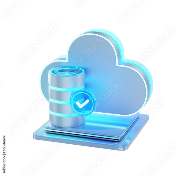 Obraz Cloud computing and cybersecurity for systems.