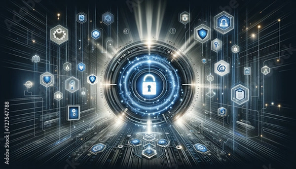 Obraz Futuristic GDPR Data Protection Interface