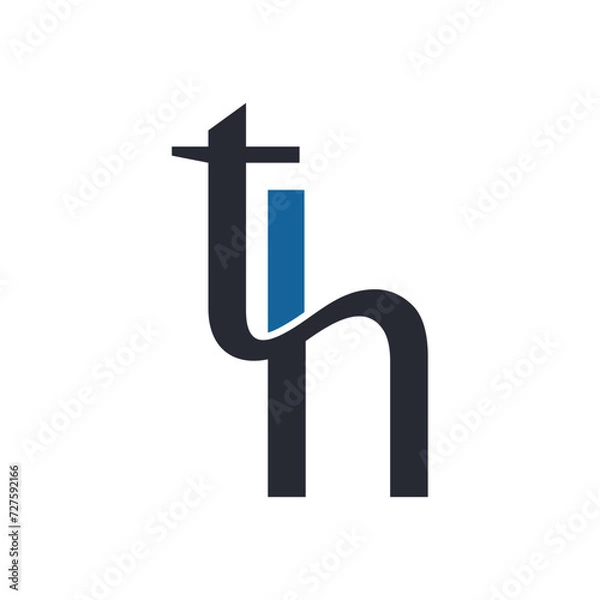 Obraz Alphabet letters Initials Monogram logo TH, HT, T and H