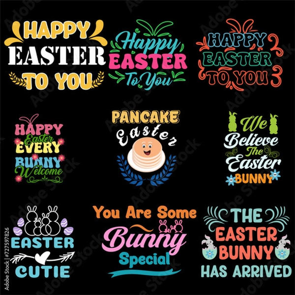Fototapeta Easter day t-shirt design Bundle.