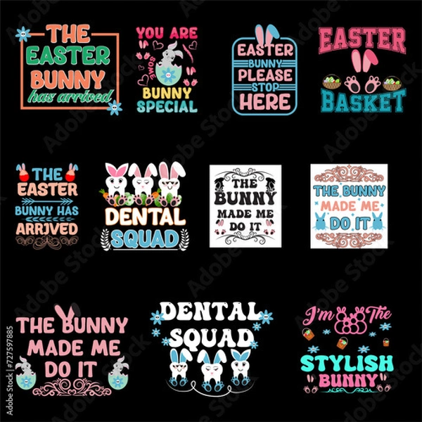 Fototapeta Easter day t-shirt design Bundle.