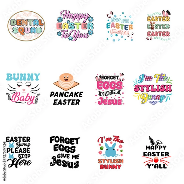 Fototapeta Easter day t-shirt design Bundle.