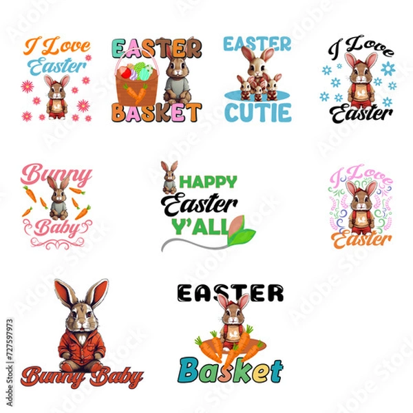 Obraz Easter day t-shirt design Bundle.