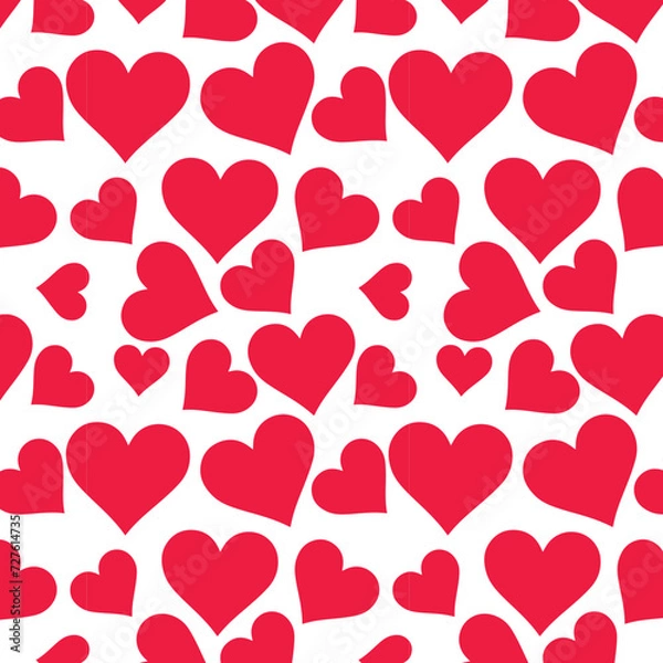 Fototapeta doodle  heart seamless pattern for valentine day gift paper. Valentine's Day vector, Seamless pattern, background, wallpaper