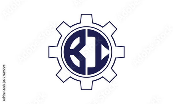 Fototapeta BI initial letter mechanical circle logo design vector template. industrial, engineering, servicing, word mark, letter mark, monogram, construction, business, company, corporate, commercial, geometric