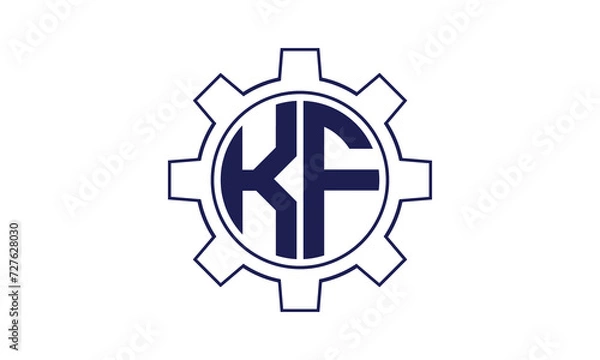 Obraz KF initial letter mechanical circle logo design vector template. industrial, engineering, servicing, word mark, letter mark, monogram, construction, business, company, corporate, commercial, geometric