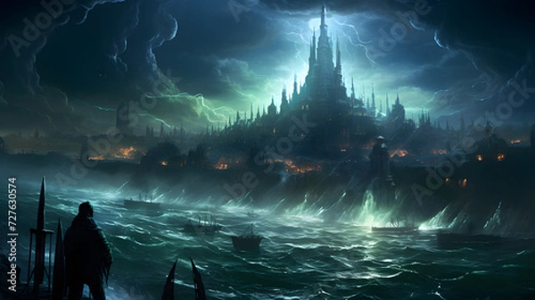 Obraz Storm’s Embrace: The Castle Seafront