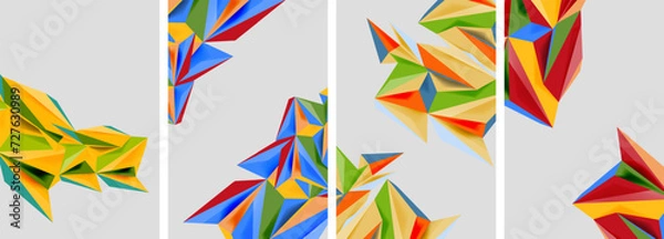 Fototapeta Triangle low poly mosaic posters. Vector illustration For Wallpaper, Banner, Background, Card, Book Illustration, landing page